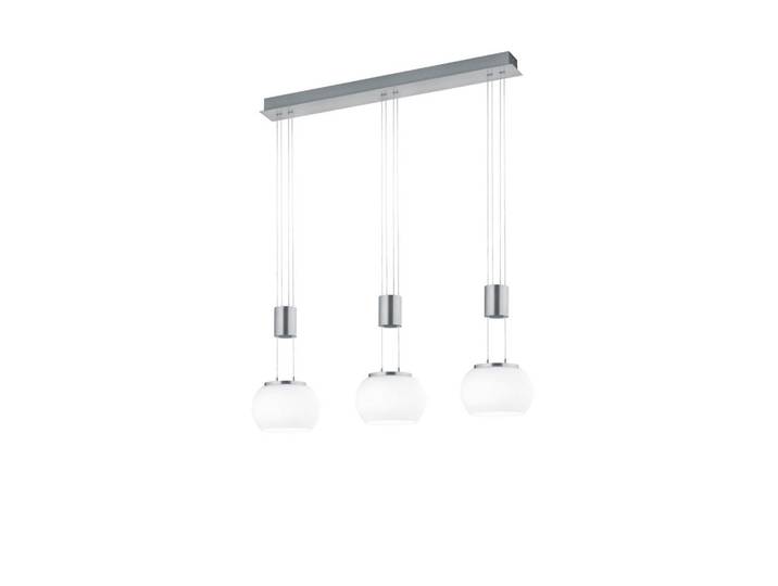 Trio Leuchten Led-Hängeleuchte Madison, Nickel, Weiß, Glas, Metall, warmweiß, 18x150x82 cm, Lampen & Leuchten, Innenbeleuchtung, Leuchten nach Räumen, Esstischlampen