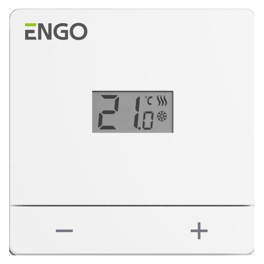 Engo przewodowy regulator temperatury, biały zasilanie bateryjne EASYBATW (EASY-BATW)