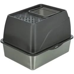 Trixie Stainless steel hop-in litter tray, 40 × 39 × 52 cm, grey, Katzenklo