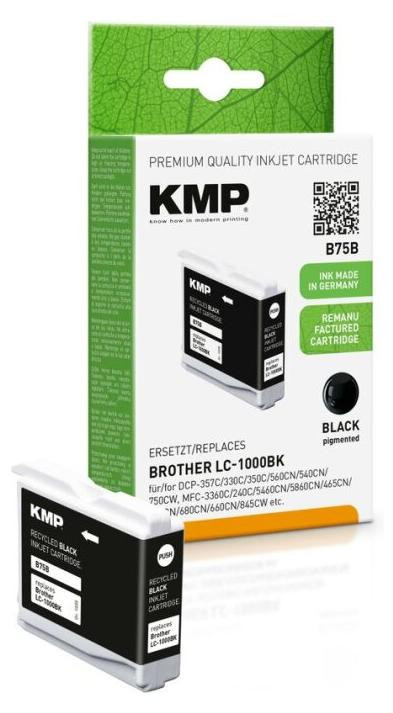 KMP Patrone Brother LC-1000Bk Black 500 S. B75B Remanufactured