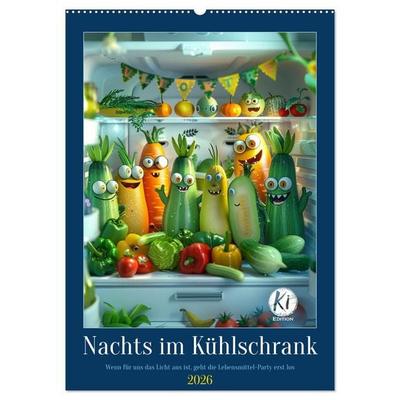 Nachts im Kühlschrank (Wandkalender 2026 DIN A2 hoch), CALVENDO Monatskalender