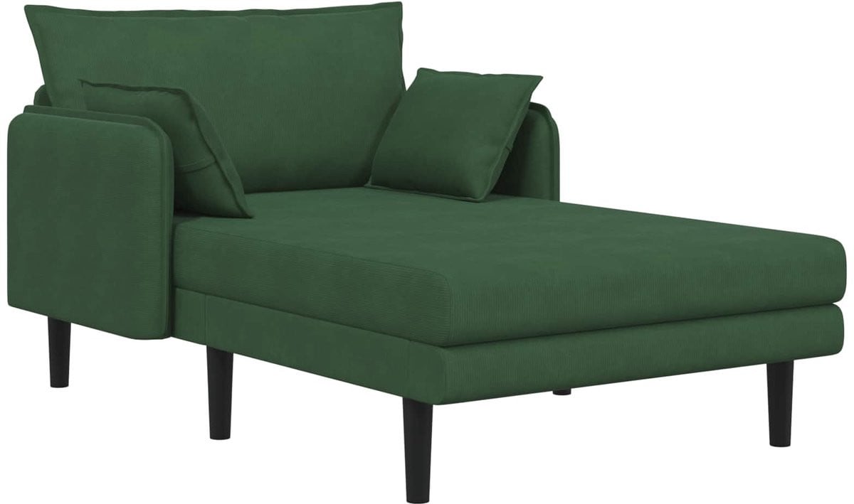 vidaXL Oversized Chaise Longue Donkergroen met afneembare hoezen