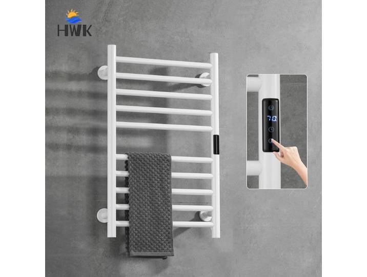 Maison salle de bain sèche-serviettes en acier inoxydable porte-serviettes électrique minuterie de contrôle de température porte-serviettes chauffant électrique noir blanc