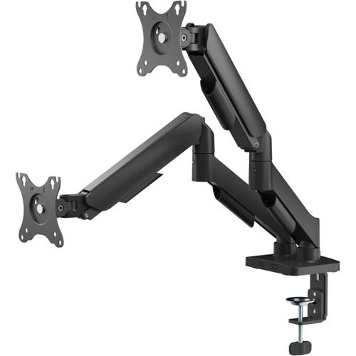 goobay Monitor-Halterung 58531 schwarz für 2 Monitore, Tischbohrung, Tischklemme
