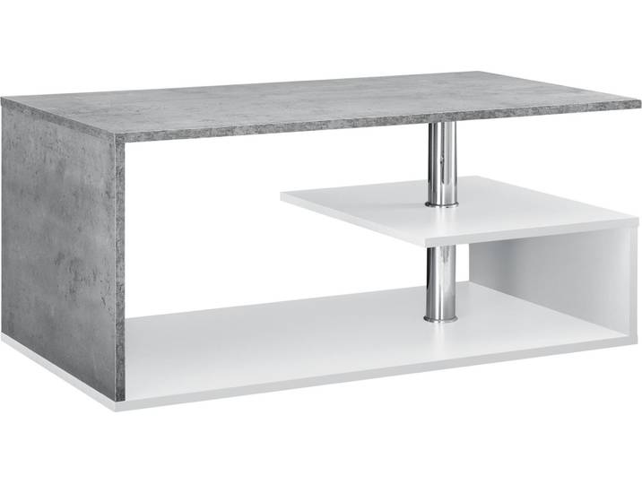 Couchtisch 'Haarlem' Wohnzimmertisch 90 x 50 x 41 cm Betonoptik/Weiß