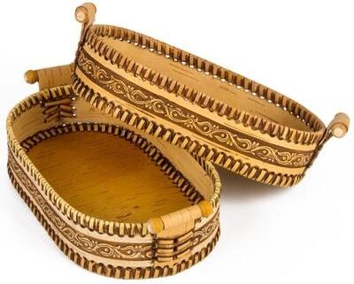 STP Goods Birch Bark Wood Hand Made Bread & Cookies Box Set of 2