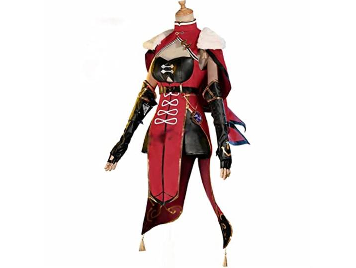 PUYYDS Genshin Impact Beidou Cosplay Outfit Schuhe Perücke Cosplay Anime Spiel Bei Dou Genshin Party Karneval Kostüm für Frauen