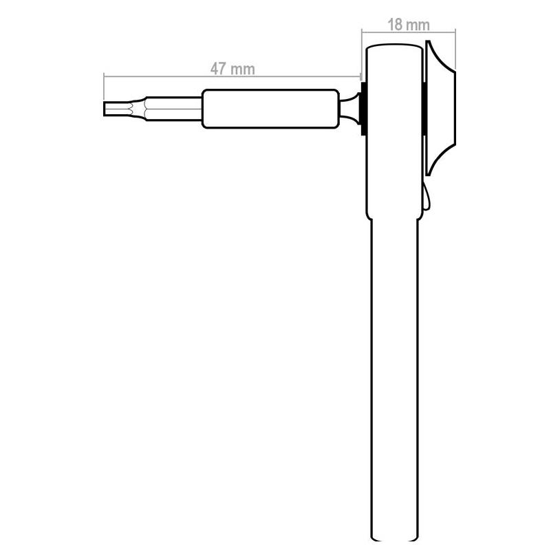 Donau Alu Ratsche 1/4 Adapter Für Mini-Bits (1/4") (MBS09)