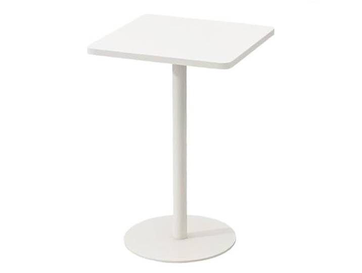 HGYNBCP Kleiner quadratischer Beistelltisch aus Eisen for den Innen- und Außenbereich, einfache Montage(White,60x72cm/24x28in)