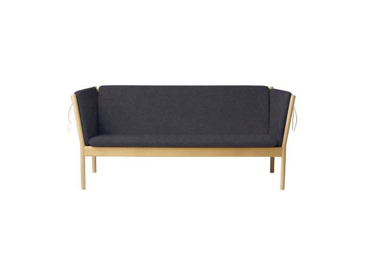 FDB Møbler J149 Sofa Stoff dunkelgrau-lackierte Eiche, 3-Sitzer