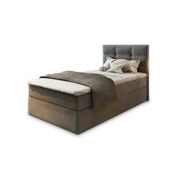 MASSENO Boxbett mit Bettkasten Glos , grau , Maße (cm): B: 90 H: 98