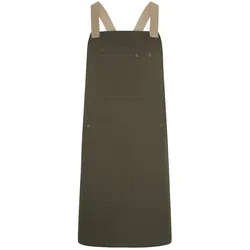 Latzschürze 2-farbig aus Segeltuch 320 g/m2 ⚥ Olivgrün Sand One Size