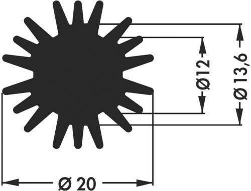 Fischer Elektronik 10021669 SK 585 20 SA LED-Kühlkörper 5.8 K/W (Ø x H) 20mm x 20mm