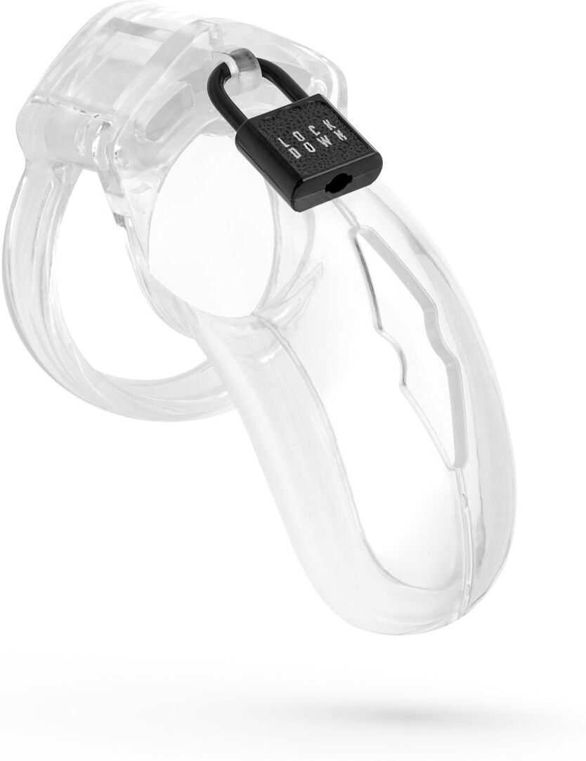 Cage de chasteté Lockdown transparente - Moyenne