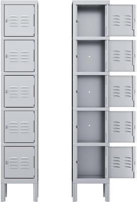 Suncrown 3 Door/5 Door Metal Lockers Storage Cabinet for School Office Gym Metal Storage