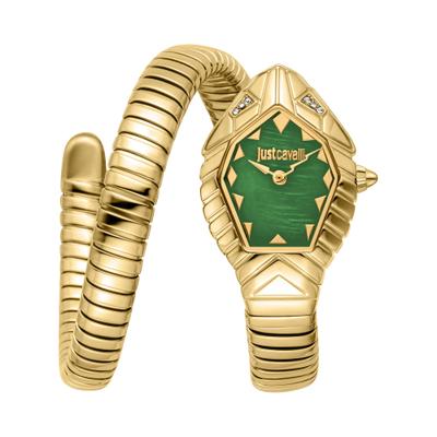 Quarzuhr JUST CAVALLI TIME "Signature Snake", goldfarben, Armbanduhren, Damen, Quarzuhr, Armbanduhr, Edelstahlarmband, analog, Kristallsteine