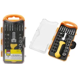 6x Easy Work, Bits, EW Bit/ Einstecknusssatz 30-tg (Bit-Adapter, Innensechsrund mit Sicherungsstift (TR), Schraubschlitz)