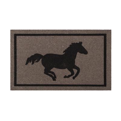 Fußmatte WECON HOME "Champion", grau (grau,schwarz), B:45cm H:18mm L:75cm, Kokos, Teppiche, Fußmatte, rutschfest, robust, innen, Außenbereiche überdacht, schwer