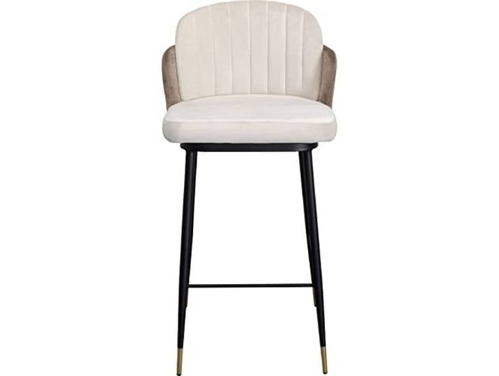 Kare Design Barstuhl Hojas, Beige, Esszimmerstuhl, Samtoptik, 99x50x51cm (H/B/T)