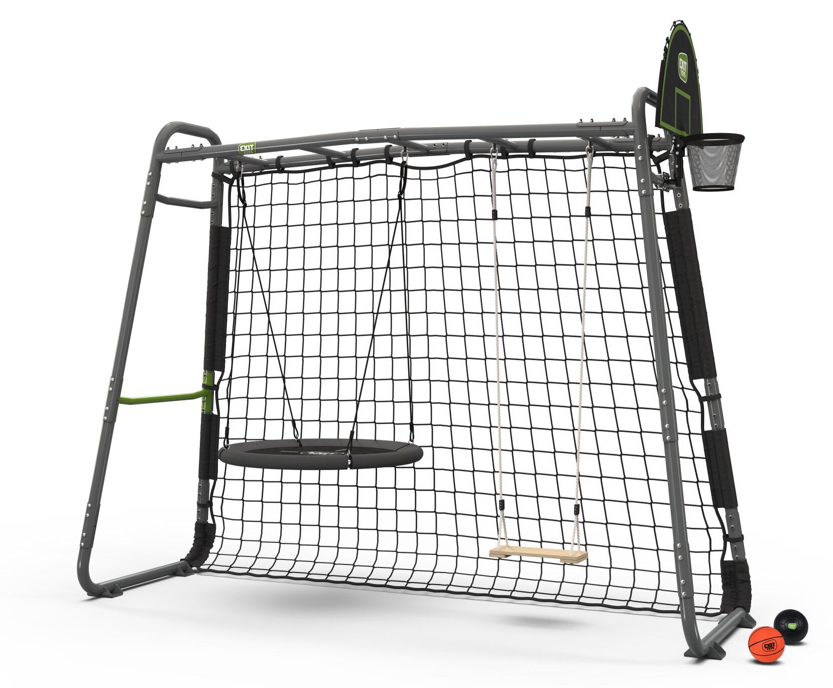 EXIT GetSet Monkeybar MB205, Monkey Bar Klettergerüst für Draußen, Spielgerät für Kinder, Grau