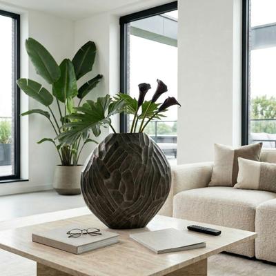 Sagebrook Home Metal Modern Textured Vase