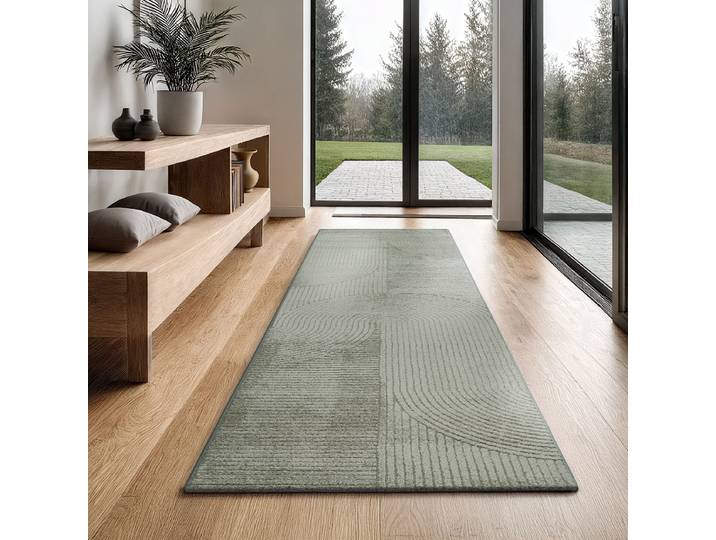 Teppich THE CARPET Everest , grün, B:80cm H:14mm L:150cm, Polypropylen, Teppiche, Teppich, moderner Wohnzimmer Teppich hohe Flordichte