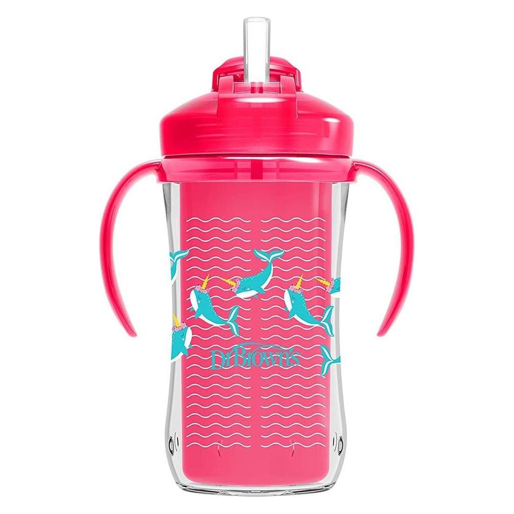 Dr Browns DR BROWN'S-TC01201-THERMOBECHER MIT STROH 300 ML ROSA + 12M-CY (0.30 l) (001310)