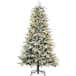 KÜNSTLICHER Weihnachtsbaum mit Leuchte, 180 cm Kunsttanne mit Kunstschnee