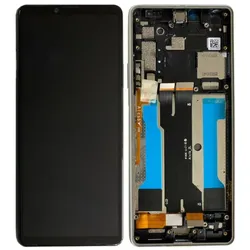 Sony LCD + Touch + Frame für XQ-BT52 Xperia 10 III - white, Weiteres Smartphone Zubehör, Weiss