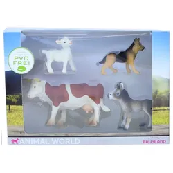 Animal World Figuren - Ziege, Hund, Esel und Kuh
