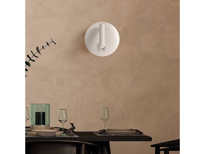 Applique murale LED ronde los 7 x 14 x 14cm Blanc/Blanc Aluminium LED Module LED