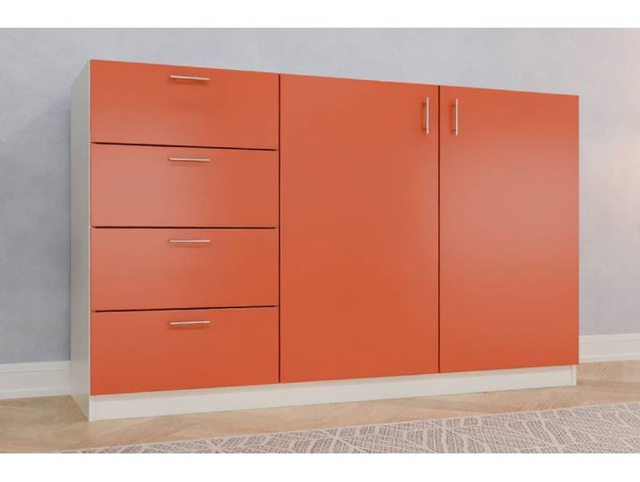 Kommode nach Maß - RAL 2012 Lachsorange - 110x180x52cm - Individuell konfigurieren
