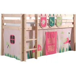 KINDERBETT Karolina 210x114x106 Massivholz Natur Textilset Spring 3