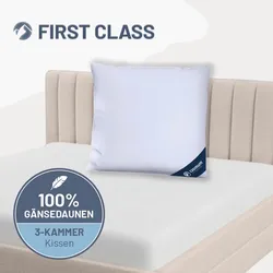 3-Kammer-Gänsedaunenkissen »FIRST CLASS« – 100% Gänsedaunen (Außen), Größe: 80x80