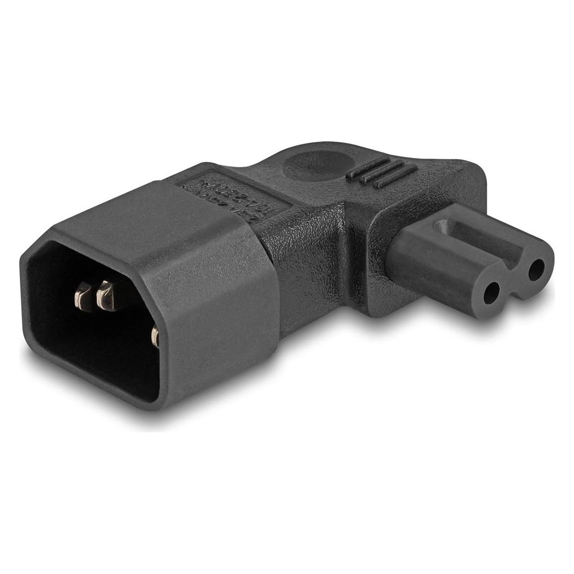 Delock Netzadapter IEC 60320 - C14 auf C7, Stecker / Buchse, 2,5 A, 90 gewinkelt (C14, C7) (80473)