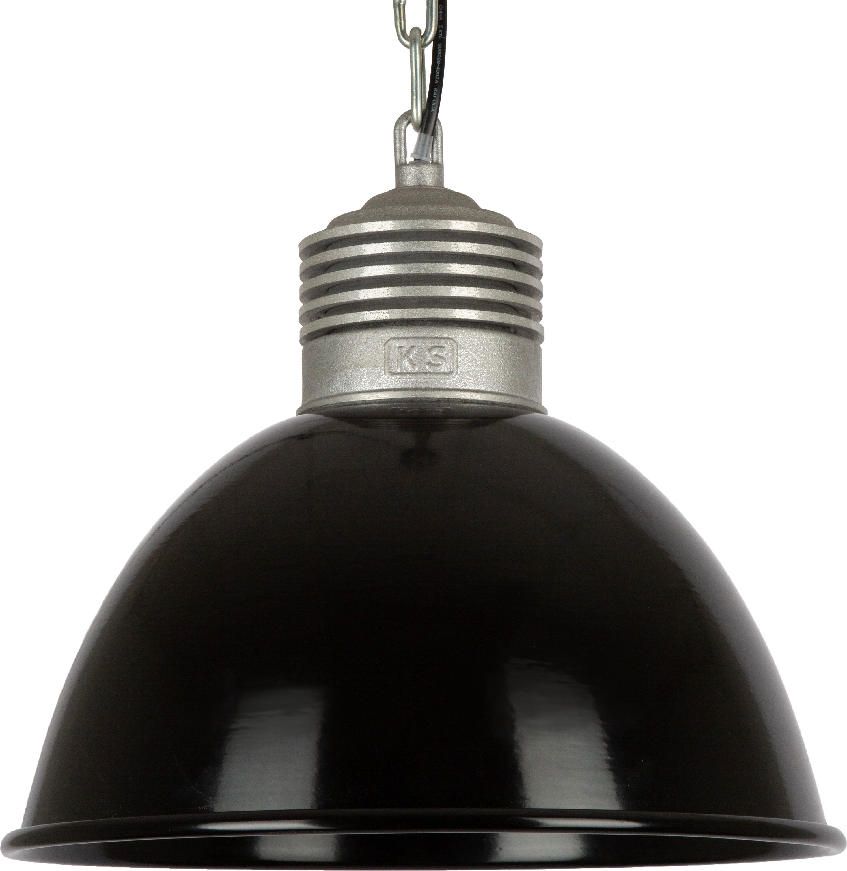 KS Verlichting Loft Industrie Hanglamp Hoogglans Zwart