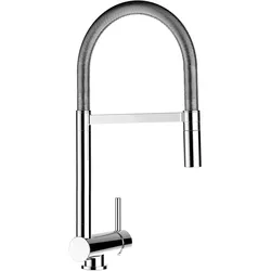Wasserhahn Vorfenster Küchenarmatur, Umklappbar 6 CM, mit 360° schwenkbarem Auslauf, abnehmbare 2 strahl Handbrause, Verchromt