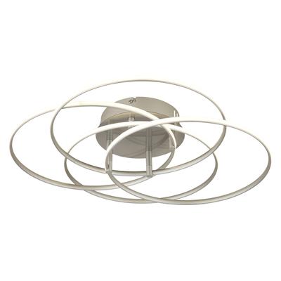 GLOBO LIGHTING Deckenleuchte "KOMBOS", weiß (nickel matt), Ø 51,5cm H: 11,4cm, 1 Stk., Leuchten, Deckenlampe Wohnzimmer-Leuchte Schlafzimmer-Leuchte Flur Küche, Deckenleuchte