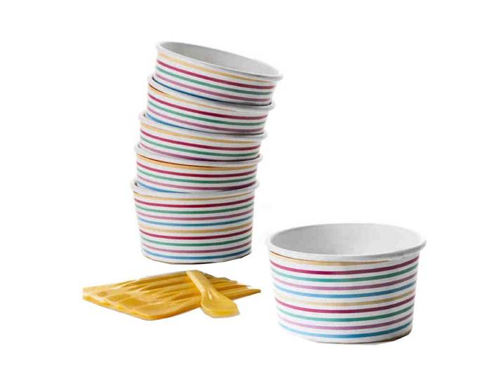 Ibili 6er Set Glacebecher und Glacelöffel