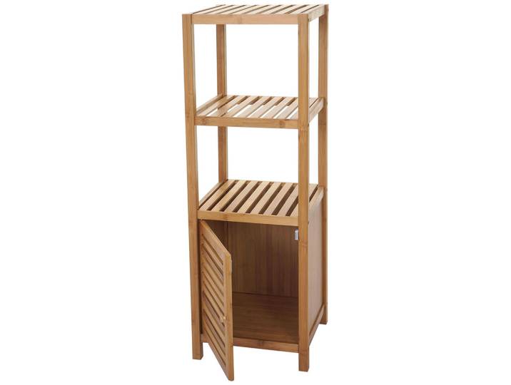 MCW Badregal Braun, Holz, 36x110x34 cm, Badezimmer, Badezimmerregale, Badregale