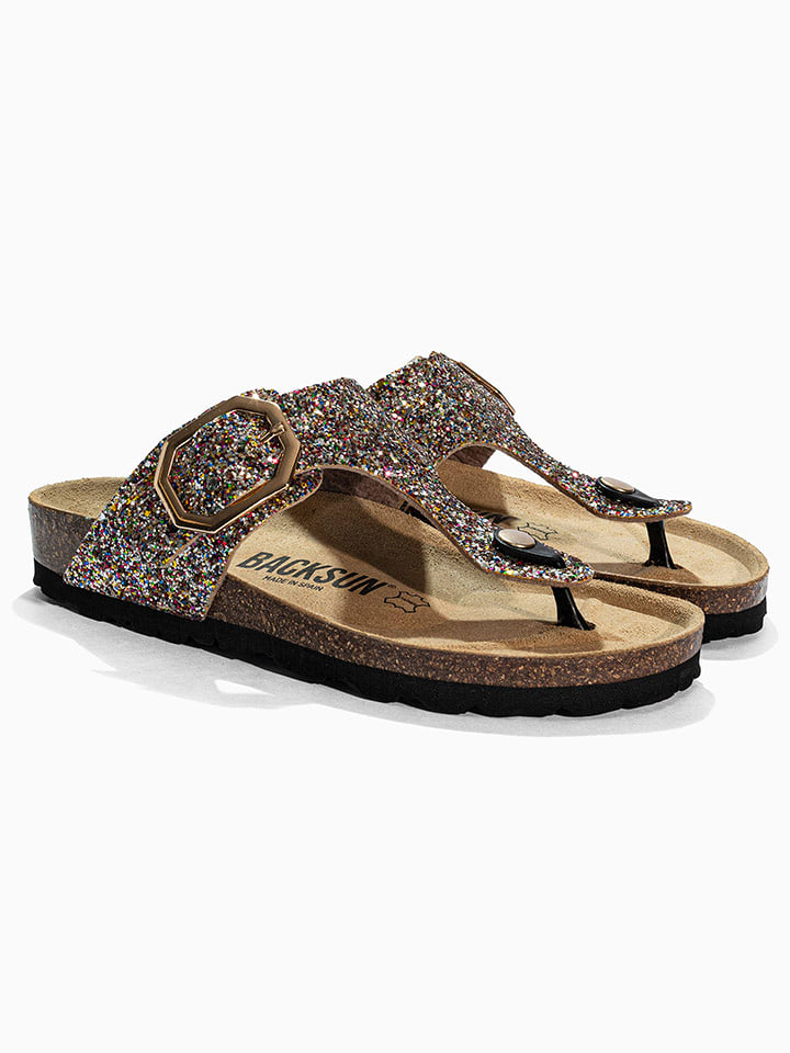 BACKSUN Leder-Zehentrenner "Singapore" in Bunt - 39