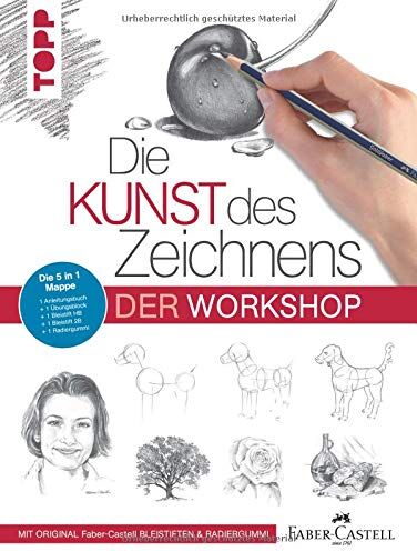 frechverlag - Die Kunst des Zeichnens - Der Workshop: 5 in 1 Mappe = 1 Anleitungsbuch + 1 Übungsblock + 1 Bleistift HB + 1 Bleistift 2B + 1 Radiergummi - Preis vom 09.10.2026 07:28:09 h