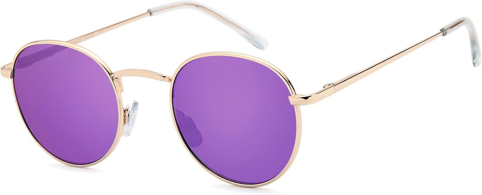 Sonnenbrille STYLEBREAKER "Sonnenbrille Pantobrille rund", Herren, lila (gestell gold, glas lila verspiegelt), Modisch, Sonnenbrillen Sonnenbrille