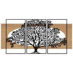 Mauro Ferretti 3er-Set Wandpaneele aus Eisen und MDF in Baumform – Moderne, majestätische 3D-Baumdekoration, 176 x 90 cm – Moderner Stil