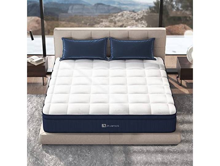 Avenco Matratze 140x200, Taschenfederkernmatratze, gewaschene Latex und hochelastische Schaumstoffmatratze, bilaterale Verstärkung, CertiPUR-US Zertifikat