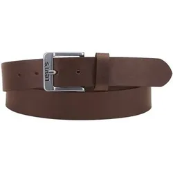 LEVIS Levi's Herren Gürtel - NEW DUNCAN, Ledergürtel mit Schnalle, Logo, Echtleder, Größe 95 cm in Braun Braun