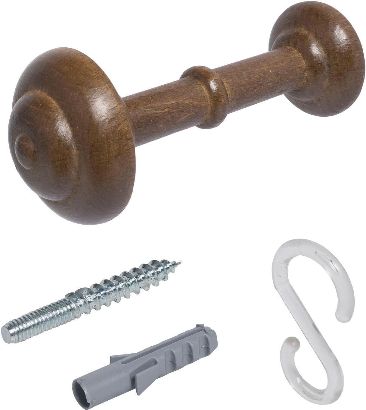 Raffhalter LIEDECO, braun (eichefarben, rustikal), Materialmix, Raffhalter, Raffhalter, Schalhalter 12 cm eichefarben, rustikal Einheitsgröße