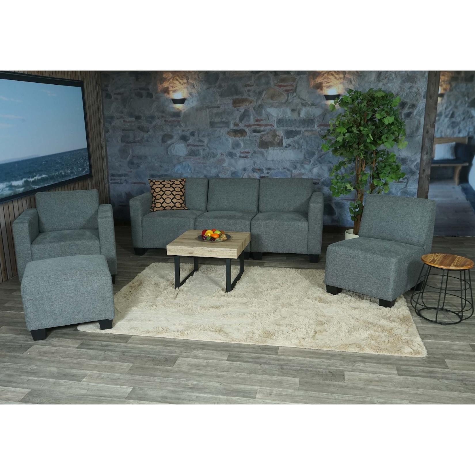 Modular Sofa-System Couch-Garnitur Moncalieri 3-1-1-1, Stoff/Textil ~ grau