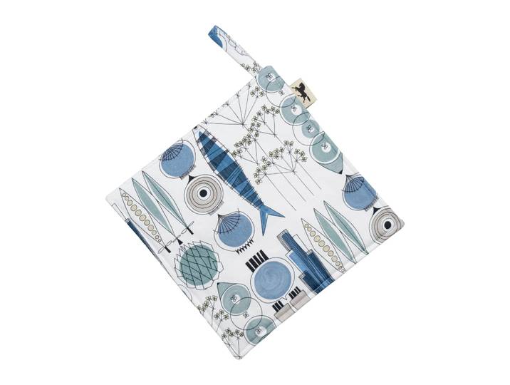 Almedahls Manique Picknick 23x23 cm petit motif Bleu-beige