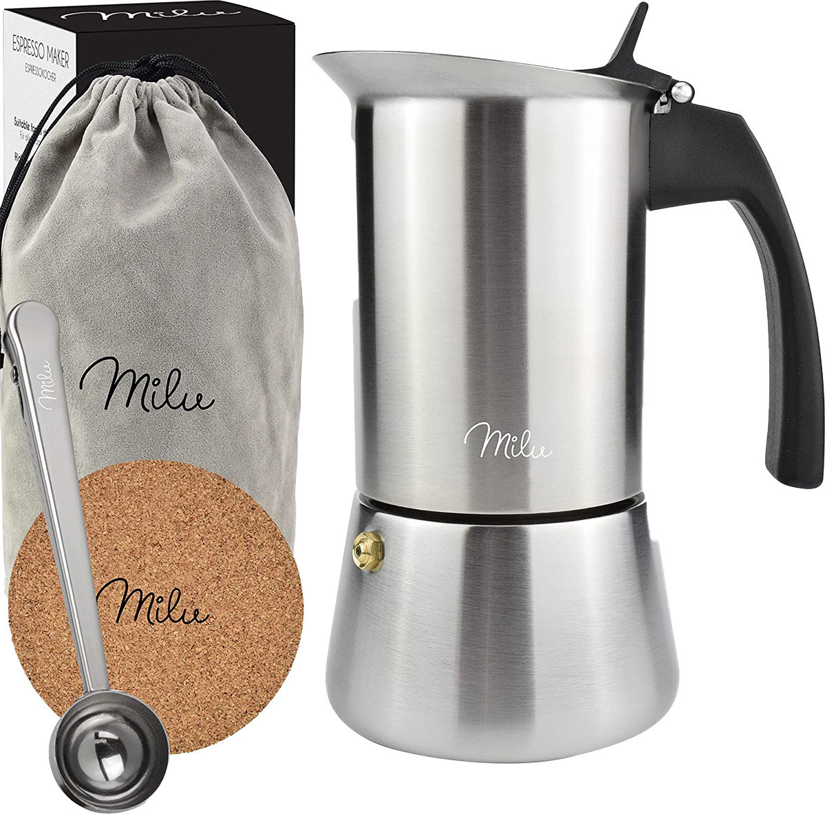 Milu 6598 Espressokocher zilver, 6 kopjes